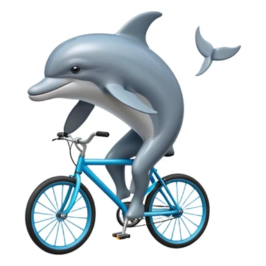 Dolphin riding a bicycle  sticker