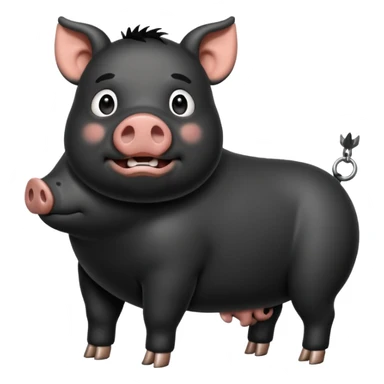 Black pig sticker