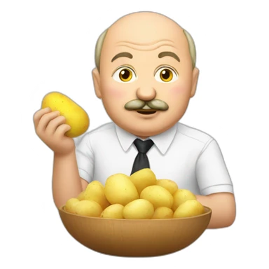 Lukashenko eating potatoes sticker