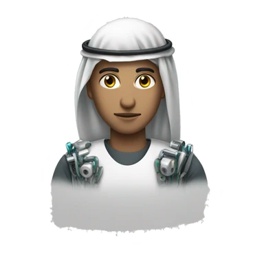  a  saudi worker who has cyber human look and robot like features  sticker
