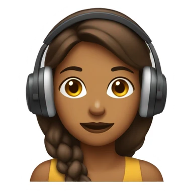 Brown woman nodding her head yes with headphones sticker