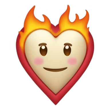 heart with flame sticker