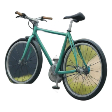 Punctured bicycle on a hillside desolate sticker