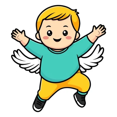 Autistic ,Down syndrome kid flying sticker
