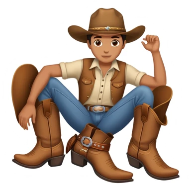 This person holding a cowboy boots. sticker