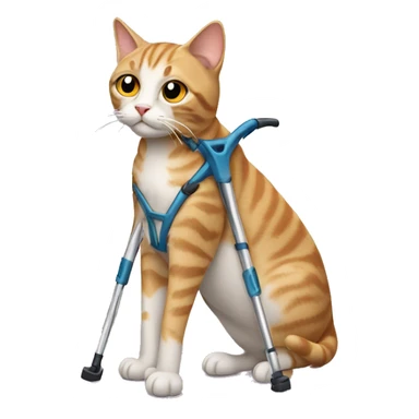 Cat w crutches  sticker