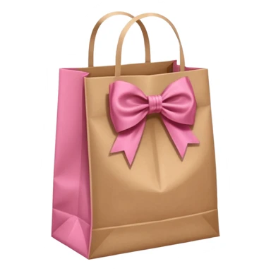 Bolsa de papel con manija y coquette sticker