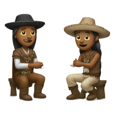 Pilgrims and American Indians eating pot roast  sticker