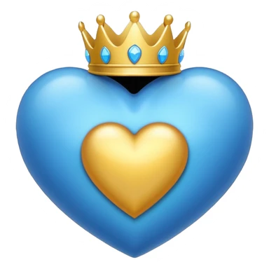 Un emoji de corazón azul con alas y una corona sticker