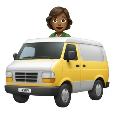 Women driving a van sticker