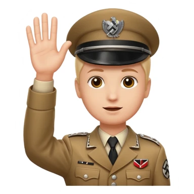 Hand up emoji in nazi uniform sticker