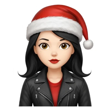 biker girl black long hair moto christmas h2R sticker