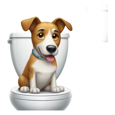 Dog on toilet sticker
