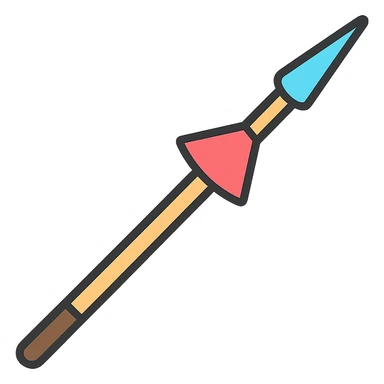 a jousting weapon, medieval lance, clear and iconic style sticker