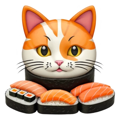 A cute cat made of sushi  sticker