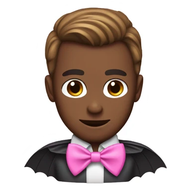 Bat man wearing pink bow sticker