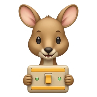 Kangaroo with a light switch for a face sticker