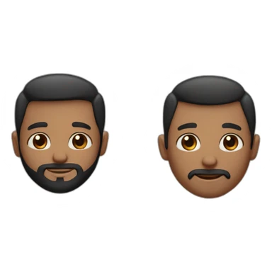 Gay couple with beard. one brown and blue eyes and the othe one black hair and brown eyes. sticker
