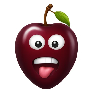 burgundy hear cherries sticker