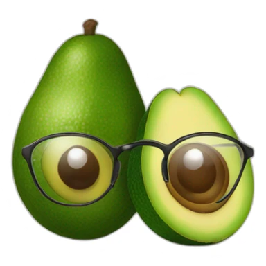 avocado in glasses sticker