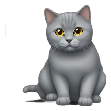 British shorthair on laptop sticker