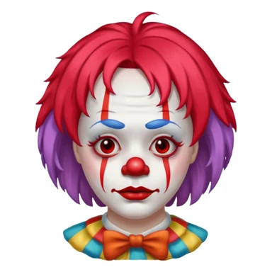 Clown with sad face sticker