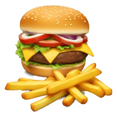 burger and french fries sticker