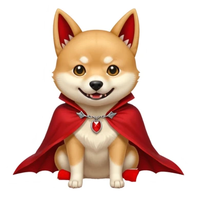 Shiba Vampire Dog in red collar cloak sticker