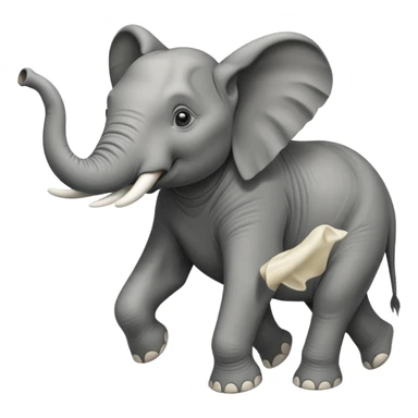 High resolution of a running elephant sticker