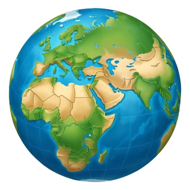 globe showing Earth with continents sticker