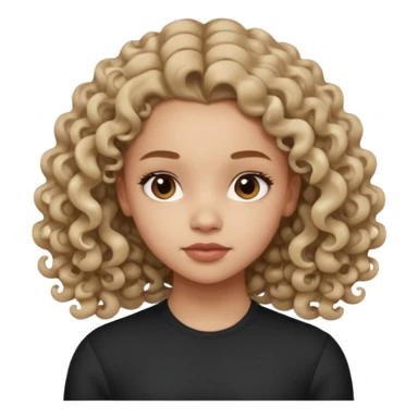 a girl looking off to the side, kind of looks like olivia rodrigo but with 3B curls sticker