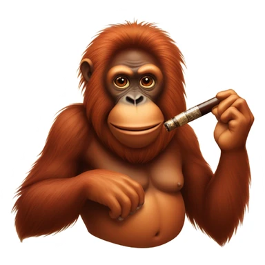Orangutan smoking tobacco pipe sticker
