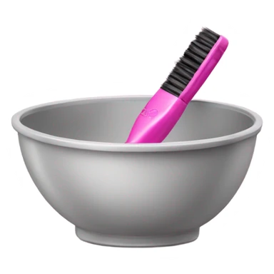 hair dye bowl and pink brush sticker