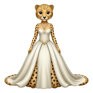 Cheetah wearing wedding dress sticker
