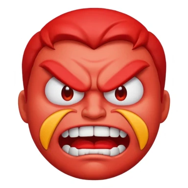 angry emoji with red face and clenched teeth sticker