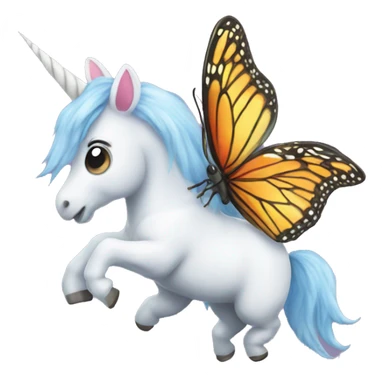 Unicorn flying a butterfly sticker