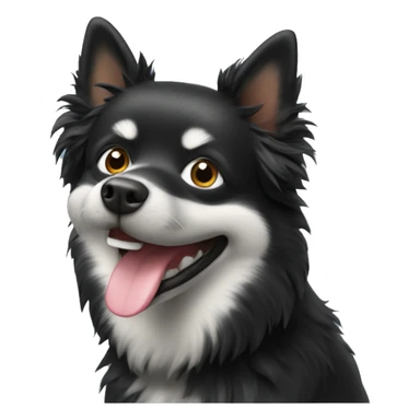 black spitz dog smiling sticker