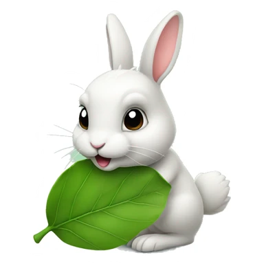 Bunny eating leaf sticker