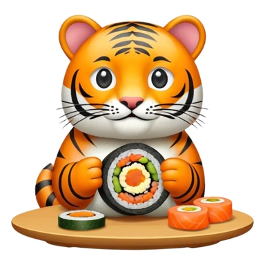 Tiger making gimbap sticker