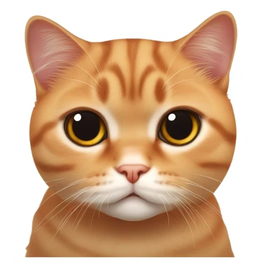 A red Scottish Fold cat. He has big round eyes and characteristic folded ears. He looks straight into the camera. His face looks very cute and curious. sticker