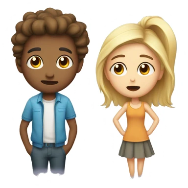 disappointed girl and happy boy in love sticker