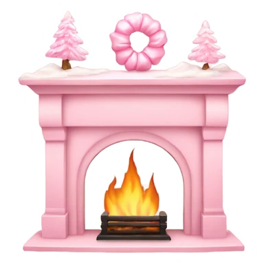baby pink Christmas fire place sticker