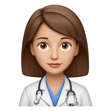 brown hair caucasian female physician older sticker