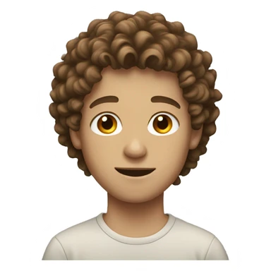 white teenage boy with brown curly hair  sticker