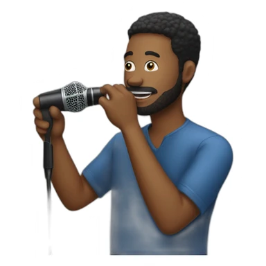 man recording with a mic sticker