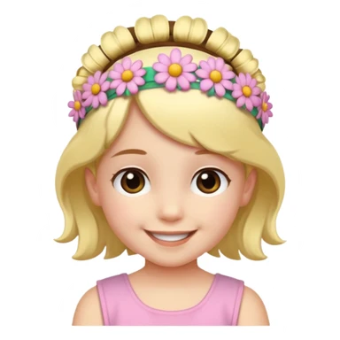 child with flower hair band  sticker