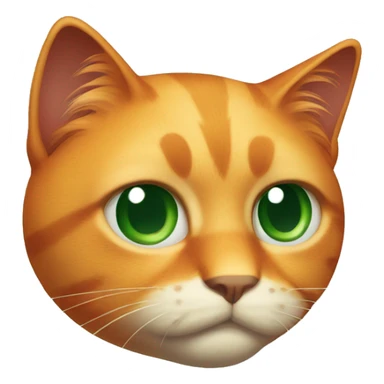 frowning orange cat with dark green eyes  sticker
