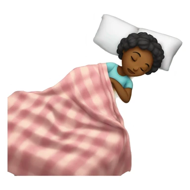 Girl sleeping with blankets on bed sticker