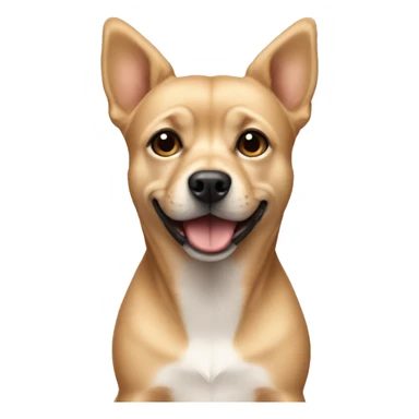 Small dog blonde hair brown ears  sticker