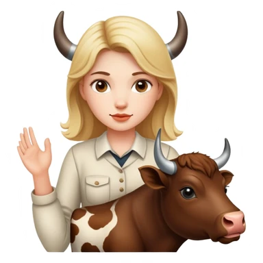 Girl showing a steer sticker